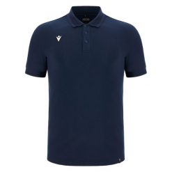Polo Macron Athleisure SCE Lindos. Niebieskie koszulki polo Macron, bez wzorów, bez ramiączek. W wyprzedaży za 207.80 zł.