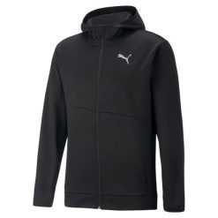 Bluza sportowa męska Puma Train All Day Powerfleece Full Zip. Czarne bluzy z kapturem Puma, m, bez wzorów, z kapturem. Za 144.26 zł.