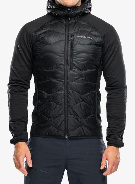 Kurtka Peak Performance puchowa męska Helium Down Hybrid Hood czarna - XXL. Czarne kurtki Peak Performance, m, bez wzorów, z materiału, z kapturem. Za 907.49 zł.