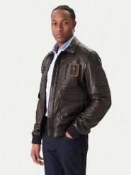 Aeronautica Militare Kurtka skórzana 252PN0846U100839 Czarny Regular Fit. Czarne kurtki Aeronautica Militare, m, bez wzorów, ze skóry, bez kaptura. Za 3,689.00 zł.