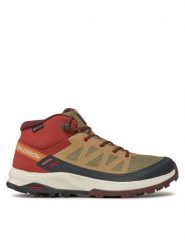 Salomon Trekkingi Outrise Mid Gtx L47143700 Brązowy. Brązowe botki sznurowane Salomon, bez wzorów, z tworzywa sztucznego, bez obcasa, bez zapięcia. Za 439.99 zł.