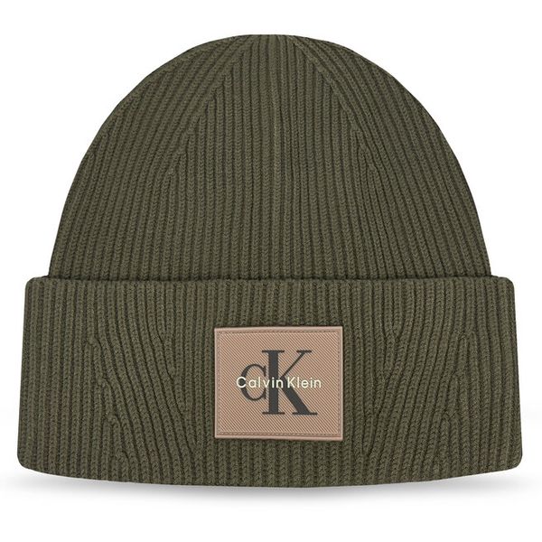 Czapka Calvin Klein. Brązowe czapki zimowe CALVIN KLEIN, bez wzorów. Za 169.99 zł.