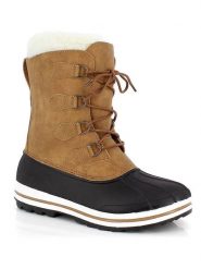 Kimberfeel Kozaki zimowe "Tiago" w kolorze jasnobrązowo-czarnym rozmiar: 46. Brązowe kozaki Kimberfeel, na zimę, bez wzorów, bez obcasa, bez zapięcia. Za 347.99 zł.