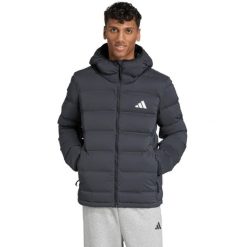 Kurtka męska adidas Helionic Climawarm Stretch Hooded Down. Czarne kurtki Adidas, m, bez wzorów, z puchu, bez kaptura. Za 669.99 zł.