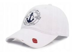 Bawełniana Czapka z Daszkiem (Bejsbolówka) - Pako Jeans - Biała, Przetarcia. Białe czapki z daszkiem Pako Jeans, bez wzorów, z bawełny. Za 55.00 zł.