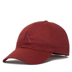 Czapka z daszkiem Calvin Klein. Czerwone czapki z daszkiem CALVIN KLEIN, bez wzorów. Za 169.99 zł.