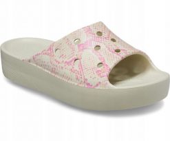 Klapki Dla Dorosłych Crocs Classic Platform Snake Print Slide. Brązowe klapki Crocs, z materiału. Za 119.99 zł.
