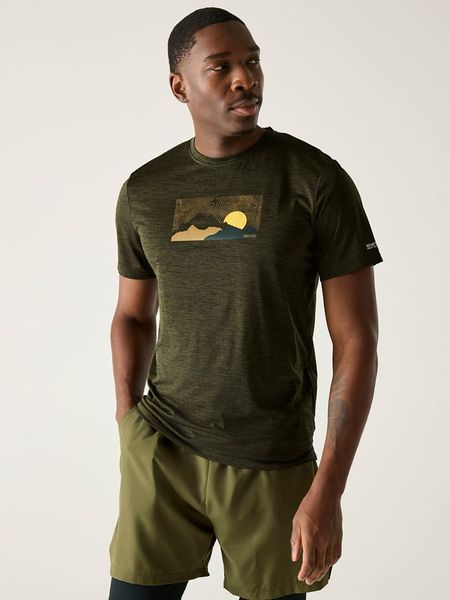 Regatta Koszulka funkcyjna "Fingal" w kolorze khaki rozmiar: S. Brązowe t-shirty sportowe Regatta, bez wzorów, z materiału, bez ramiączek, outdoorowe. Za 43.68 zł.