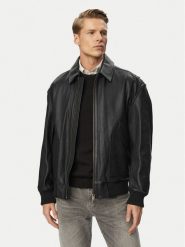 BOSS Kurtka skórzana Josual 50568175 Czarny Regular Fit. Czarne kurtki Boss, m, bez wzorów, ze skóry, bez kaptura. Za 2,599.00 zł.