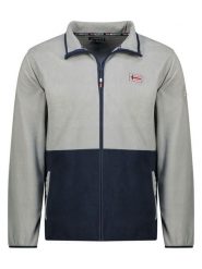 Geographical Norway Kurtka polarowa w kolorze szaro-granatowym rozmiar: L. Niebieskie kurtki Geographical Norway, l, bez wzorów, z polaru, bez kaptura. Za 117.45 zł.