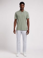 Lee Koszulka polo w kolorze zielonym rozmiar: S. Zielone koszulki polo Lee, s, bez wzorów, z bawełny, bez kołnierzyka, bez ramiączek. Za 112.95 zł.