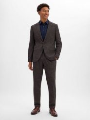 Finshley & Harding London marynarka z zestawu modułowego Mężczyźni Slim Fit brązowy|niebieski, 48. Brązowe garnitury Finshley & Harding London, do pracy, m, bez wzorów. Za 1,199.95 zł.