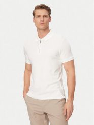 Calvin Klein Polo LV04LE255G Biały Slim Fit. Białe koszulki polo CALVIN KLEIN, m, bez wzorów, z bawełny, bez kołnierzyka, bez ramiączek. Za 409.99 zł.