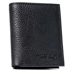 Portfel męski 4U Cavaldi V101-6-4C czarny. Czarne portfele 4U Cavaldi, bez wzorów, ze skóry ekologicznej. Za 29.99 zł.