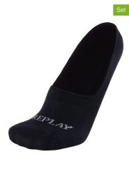 Replay Underwear Skarpety-stopki (3 pary) "Invisible" w kolorze czarnym rozmiar: 43-46. Czarne skarpety Replay Underwear, bez wzorów, ze splotem. Za 26.99 zł.