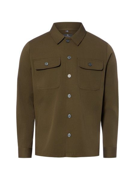 Nils Sundström koszula typu overshirt Mężczyźni Regular Fit zielony, XL. Zielone koszule Nils Sundström, m, bez wzorów, bez kołnierzyka, bez ramiączek. Za 349.95 zł.