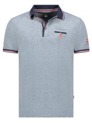 Geographical Norway Koszulka polo "Kblended" w kolorze niebieskim rozmiar: M. Niebieskie koszulki polo sportowe Geographical Norway, m, bez wzorów, z bawełny, bez kołnierzyka, bez ramiączek. Za 96.60 zł.