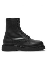 Calvin Klein Trzewiki HM0HM01575 Czarny. Czarne botki sznurowane CALVIN KLEIN, bez wzorów, ze skóry, bez obcasa, bez zapięcia. Za 469.99 zł.