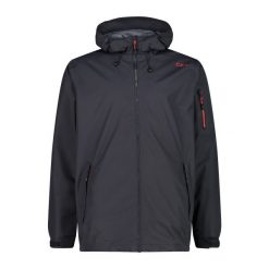 Kurtka przeciwdeszczowa z kapturem CMP. Czarne kurtki CMP, xl, bez wzorów, z kapturem. Za 340.00 zł.