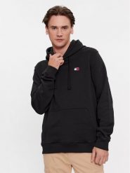 Tommy Jeans Bluza Badge DM0DM17988 Czarny Regular Fit. Czarne bluzy Tommy Jeans, m, bez wzorów, z bawełny, bez kaptura. Za 149.99 zł.