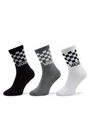 Vans Zestaw 3 par wysokich skarpet męskich Classic Check Crew VN000F0WY281 Czarny. Czarne skarpety Vans, bez wzorów, z materiału. Za 89.99 zł.