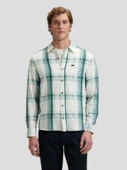 MESKA KOSZULA LEE LEESURE SHIRT ALGAE PLAID 112377248. Koszule Lee, m, bez wzorów, bez kołnierzyka, bez ramiączek. Za 139.99 zł.