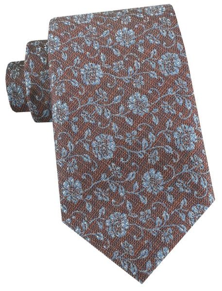 Męski Krawat - Jasny Brąz, Drobne Kwiatki - Alties. Krawaty i muchy Alties, bez wzorów, z tkaniny. Za 55.00 zł.