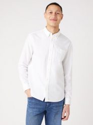 Wrangler Koszula - Regular fit - w kolorze białym rozmiar: L. Białe koszule Wrangler, l, bez wzorów, z bawełny, bez kołnierzyka, bez ramiączek. Za 137.10 zł.