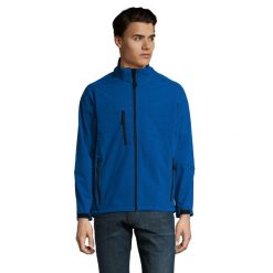 Kurtka Męska Relax Soft Shell. Niebieskie kurtki SOL'S, m, bez wzorów, bez kaptura. Za 217.99 zł.