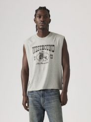 Levi's Top w kolorze szarym rozmiar: XL. Szare bezrękawniki Levi's®, s, bez wzorów, z bawełny, bez kołnierzyka, bez ramiączek. Za 70.90 zł.