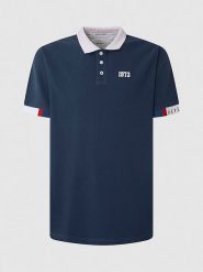 Pepe Jeans Koszulka polo w kolorze granatowym rozmiar: M. Niebieskie koszulki polo sportowe Pepe Jeans, m, bez wzorów, z bawełny, bez kołnierzyka, bez ramiączek. Za 174.95 zł.