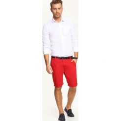 KOSZULA DŁUGI RĘKAW MĘSKA SLIM FIT. Białe koszule TOP SECRET, m, bez wzorów, z bawełny, bez kołnierzyka, bez ramiączek. W wyprzedaży za 49.99 zł.
