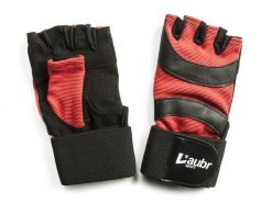 Rękawiczki fitness Laubr Sport ze skóry z wzmocnioną dłonią. Czarne rękawiczki FIVE GLOVES, bez wzorów, z materiału. Za 114.99 zł.