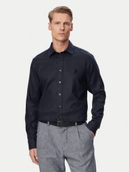 KARL LAGERFELD Koszula 605084 562791 Granatowy Regular Fit. Niebieskie koszule KARL LAGERFELD, m, bez wzorów, ze lnu, bez kołnierzyka, bez ramiączek. Za 459.99 zł.