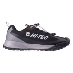 Buty trekkingowe Hi-Tec Mounti. Czarne buty turystyczne Hi-tec, bez wzorów, z materiału, bez zapięcia, outdoorowe. Za 267.80 zł.