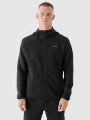 4F Bluza treningowa szybkoschnąca męska 4F x Robert Lewandowski - czarna XL. Czarne bluzy z kapturem 4F, m, bez wzorów, z dzianiny, z kapturem. W wyprzedaży za 199.99 zł.