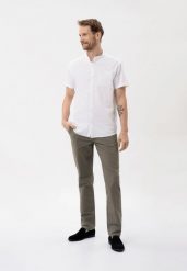 Spodnie chino, Regular Fit, R-PETRO. Zielone eleganckie spodnie Volcano, na co dzień, m, z bawełny, eleganckie. Za 179.99 zł.