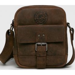 Pepe Jeans - Saszetka skórzana. Brązowe saszetki i nerki Pepe Jeans, bez wzorów, z jeansu, małe, bez dodatków. Za 299.90 zł.
