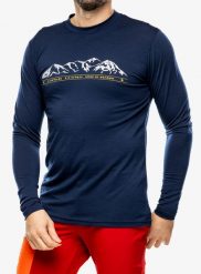 Bluza termoaktywna męska Sensor Merino Active PT Tee L/S. Niebieskie bielizna termoaktywna Sensor, l, bez wzorów, z materiału, bez ramiączek, narciarskie. Za 351.99 zł.