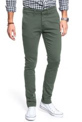 MUSTANG SPODNIE MĘSKIE BeFlex Chino 1010050 6420. Zielone eleganckie spodnie Mustang, l, z materiału. W wyprzedaży za 79.99 zł.