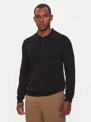 Lindbergh Polo 30-800144 Czarny Regular Fit. Czarne koszulki polo Lindbergh, m, bez wzorów, z wiskozy, bez kołnierzyka, bez ramiączek. Za 69.99 zł.