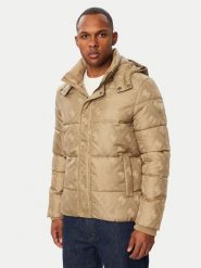 Guess Kurtka zimowa M6BL43 W4155 Beżowy Regular Fit. Brązowe kurtki Guess, na zimę, m, z aplikacjami, z syntetyku, bez kaptura. Za 954.99 zł.