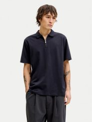 Jack & Jones Polo Blaethan 12292992 Granatowy Regular Fit. Niebieskie koszulki polo sportowe Jack & Jones, m, bez wzorów, z bawełny, bez kołnierzyka, bez ramiączek. Za 129.99 zł.