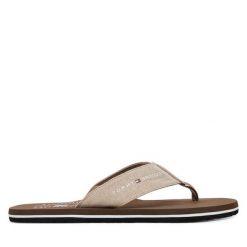 Japonki Tommy Hilfiger. Brązowe japonki Tommy Hilfiger, bez wzorów. Za 179.99 zł.