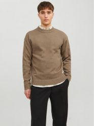 Jack&Jones Sweter 12236774 Brązowy Regular Fit. Brązowe swetry rozpinane Jack&Jones, m, bez wzorów, z bawełny, bez kołnierzyka, bez ramiączek. Za 99.99 zł.