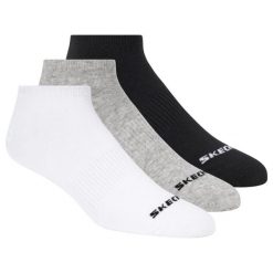 Skarpetki sportowe dla dorosłych 3pk Unisex Non Terry No Show. Białe skarpetki sportowe Skechers, bez wzorów, z bawełny. Za 39.99 zł.