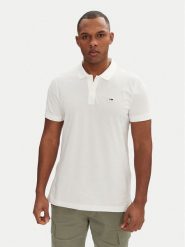 Tommy Jeans Polo DM0DM20676 Biały Slim Fit. Białe koszulki polo Tommy Jeans, m, bez wzorów, z bawełny, bez kołnierzyka, bez ramiączek. Za 169.99 zł.