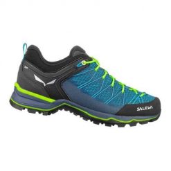Buty trekkingowe męskie Salewa MS Mtn Trainer Lite. Niebieskie buty trekkingowe Salewa, bez wzorów, z materiału, bez zapięcia. Za 831.00 zł.