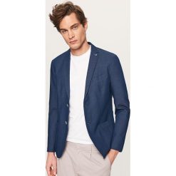 Dzianinowa marynarka slim fit - Niebieski. Garnitury Reserved. Za 239.99 zł.