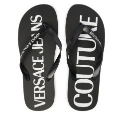 Japonki Versace Jeans Couture. Czarne japonki Versace Jeans Couture, bez wzorów, z jeansu. Za 249.99 zł.